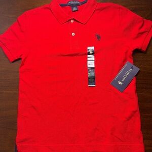 U.S. Polo Assn. Bright Red Polo with Navy Logo